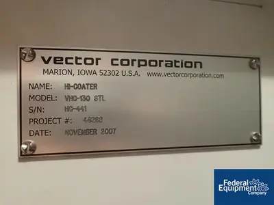 USED Vector 52" Vector Coating Pan, Model VHC-130 STL