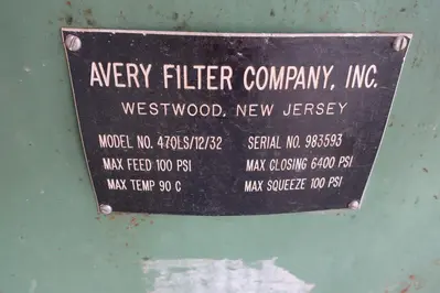 USED AVERY FILTER CO. 470LS/12/32