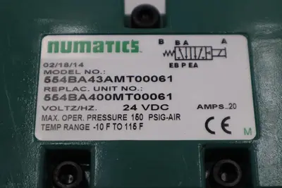 NEW Numatics 554BA43AMT00061 2-Way Hydraulic Directional Control Valve #H1060