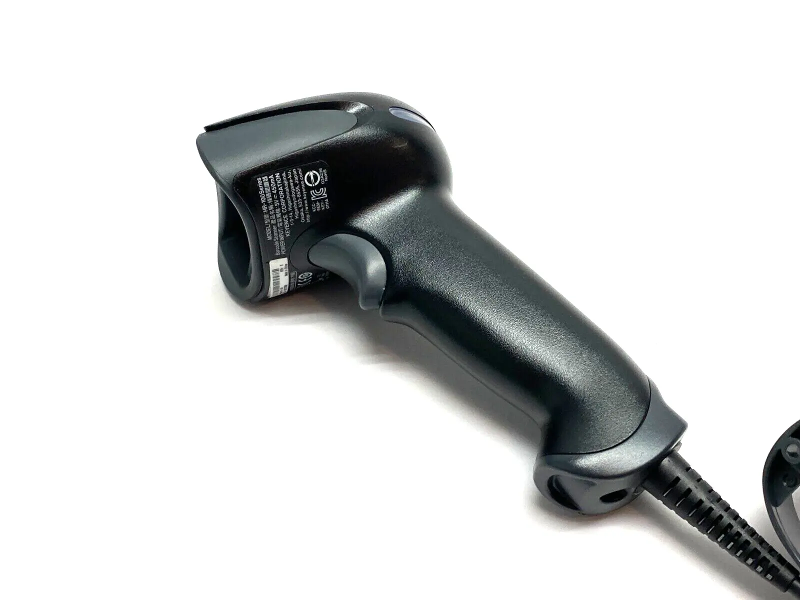 USED KEYENCE REV. Q HANDHELD BARCODE SCANNER W/ COMMUNICATION CABLE