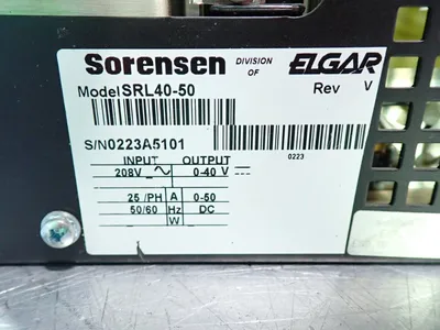 Used SORENSEN SRL4050 AC/DC Power Supplies Ohio US | HGR 24 #941852