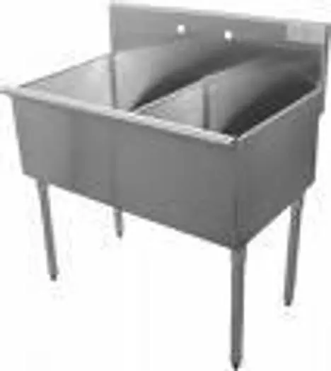 2 Compartment Prep Sinks 18" - with approval sticker