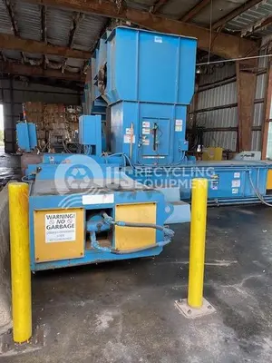 USED 2008 MARATHON 2R-150N-57-30 2 RAM HORIZONTAL BALER WITH CONVEYOR