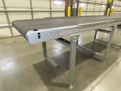 Habasit 38"x 11' 6" Slider Bed Conveyor 33.5"W Grip Belt 220V 3PH 5FPM
