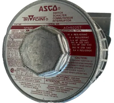 NEW ASCO TRIPOINT SC32D EXPLOSION PROOF PRESSURE SWITCH