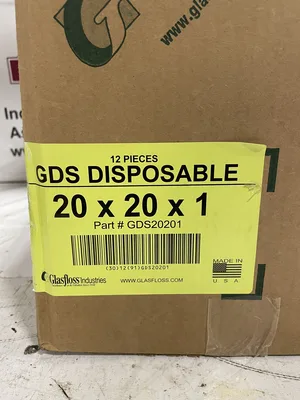 Glasfloss GDS20201 Fiberglass Disposable Air Filter 20x20x1 -NIB of 10