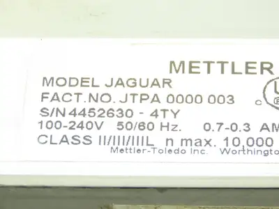 Mettler Toledo JTPA 0000 003 Jaguar Scale Operator Interface Controller 100-240V