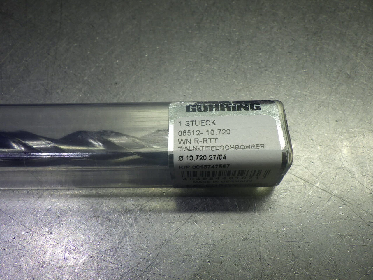 Guhring 27/64" Coolant Thru 25xd Carbide Drill 12mm Shank 9065120107200 (LOC1930B)