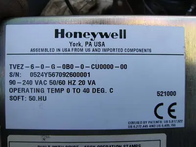 USED HONEYWELL TVEZ-6-0-G-B00-CU0000-0