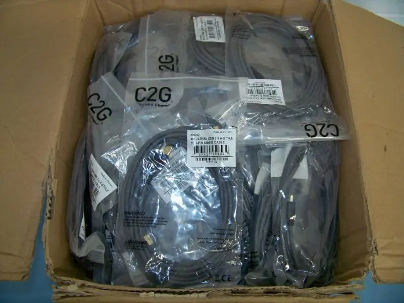 (33 lbs. including Box and Packaging) (100 Qty) Ultima USB 2.0 A-Style to 5-Pin Mini B Cables (3 meters, 9.8 feet) - NEW IN PACKAGING