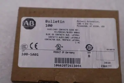 LOT OF 2 - Allen Bradley 100-SA01 Auxiliary Contact Side Mount STOCK H860A