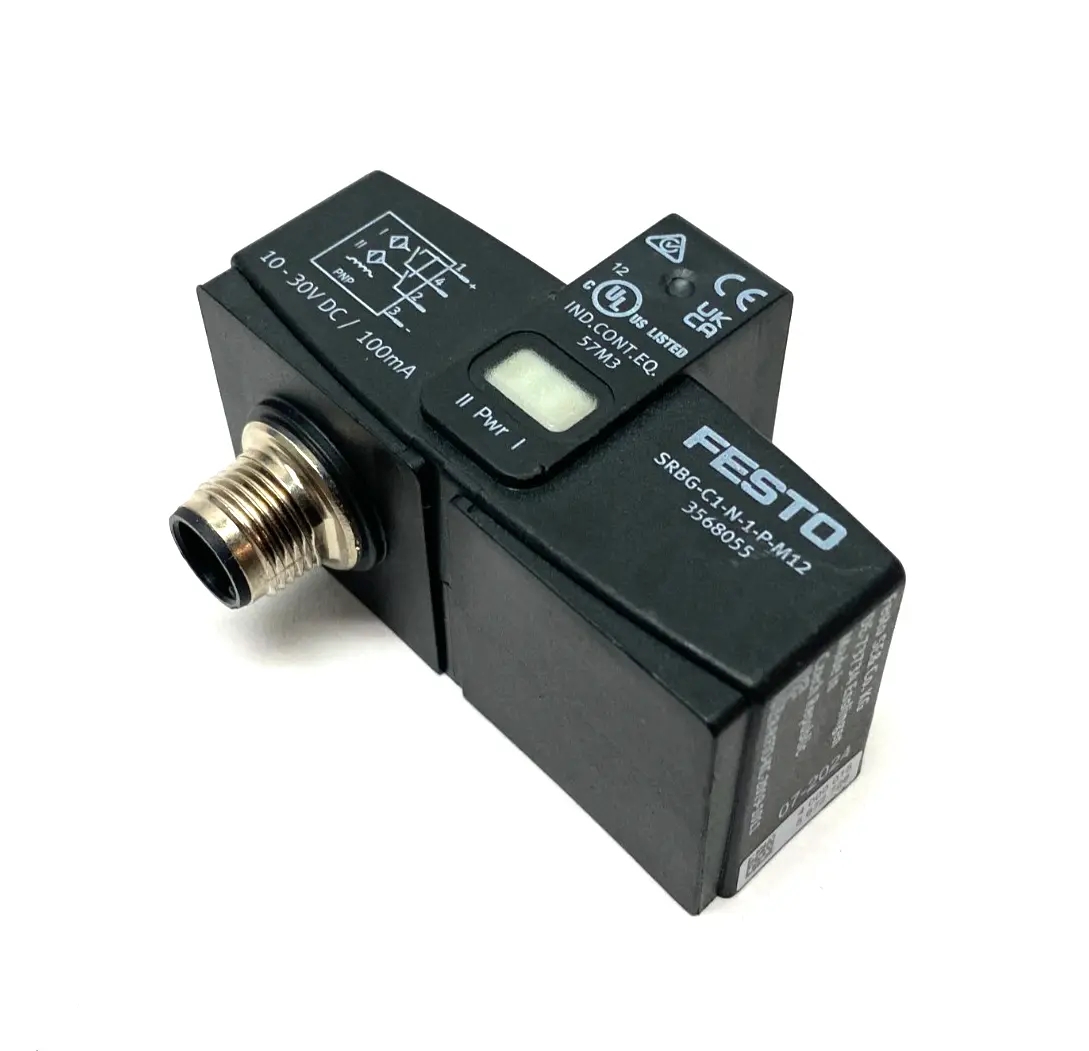 Used FESTO INDUCTIVE SENSORBOX, ANGULAR PNP N/O CONTACT, 3568055 Proximity Sensors | Maverick Industrial Sales #1103870