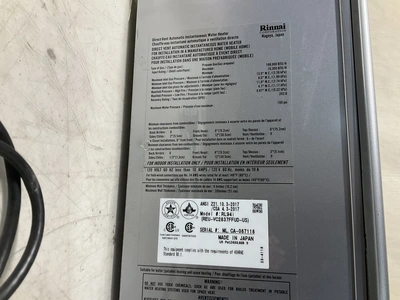 Used RINNAI RL94I Water Heaters Michigan US | Miedema Asset Management Group #1406745