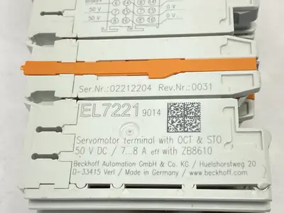 USED BECKHOFF ETHERCAT TERMINAL 1-CHANNEL MOTION INTERFACE 8A 48VDC