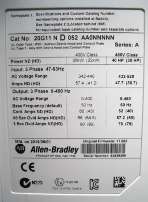 NEW Allen-Bradley 20G-11ND052AA0NNNNN