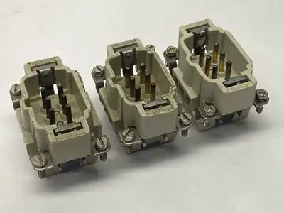 Han 6 ES-M,09330062616 | Harting Han 6 ES-M Insert Connector 6-Pin 09330062616 LOT OF 3 - Used