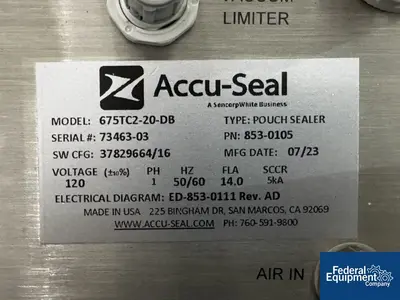 Accu-Seal 20" Accu-Seal Vacuum Pouch Sealer, 675TC2 Series