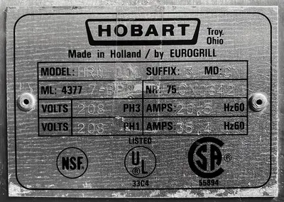 USED 1992 HOBART® HRO101 AND W101