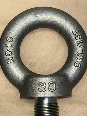 (2) NNB SWL/1.5T Lifting Eye Bolts NC-16,30Swivel Rigging Loading Shouldered