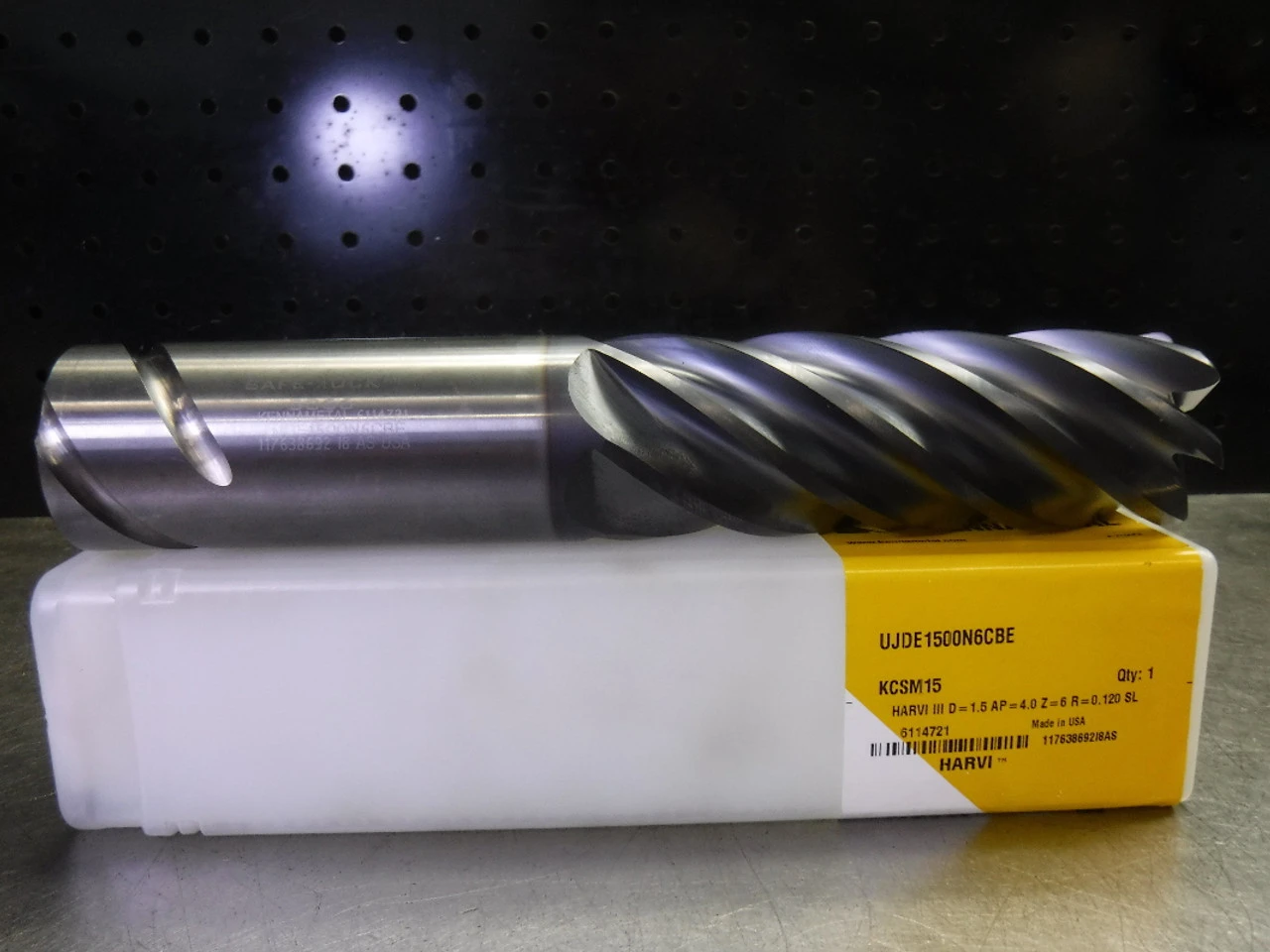 Kennametal 1.5" Solid Carbide Endmill 6 Flute .120"R UJDE1500N6CBE KCSM15 (LOC10)