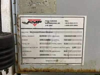 AMF 6' Horizontal Product Diverter