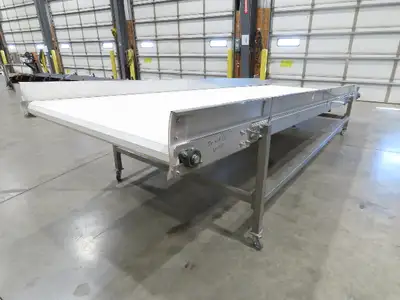 70"x 16' 9" Stainless Portable Incline Conveyor Mattop Belt Food Grade *No Drive