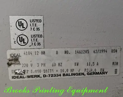 USED 1994 IDEAL/MBM 4104