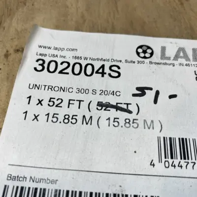 New | in-Stock LAPP 51 FEET - CABLE UNITRONIC 300 S 51-FT 4C 20 AWG GRAY Cable & Wire | Maverick Industrial Sales #1113857