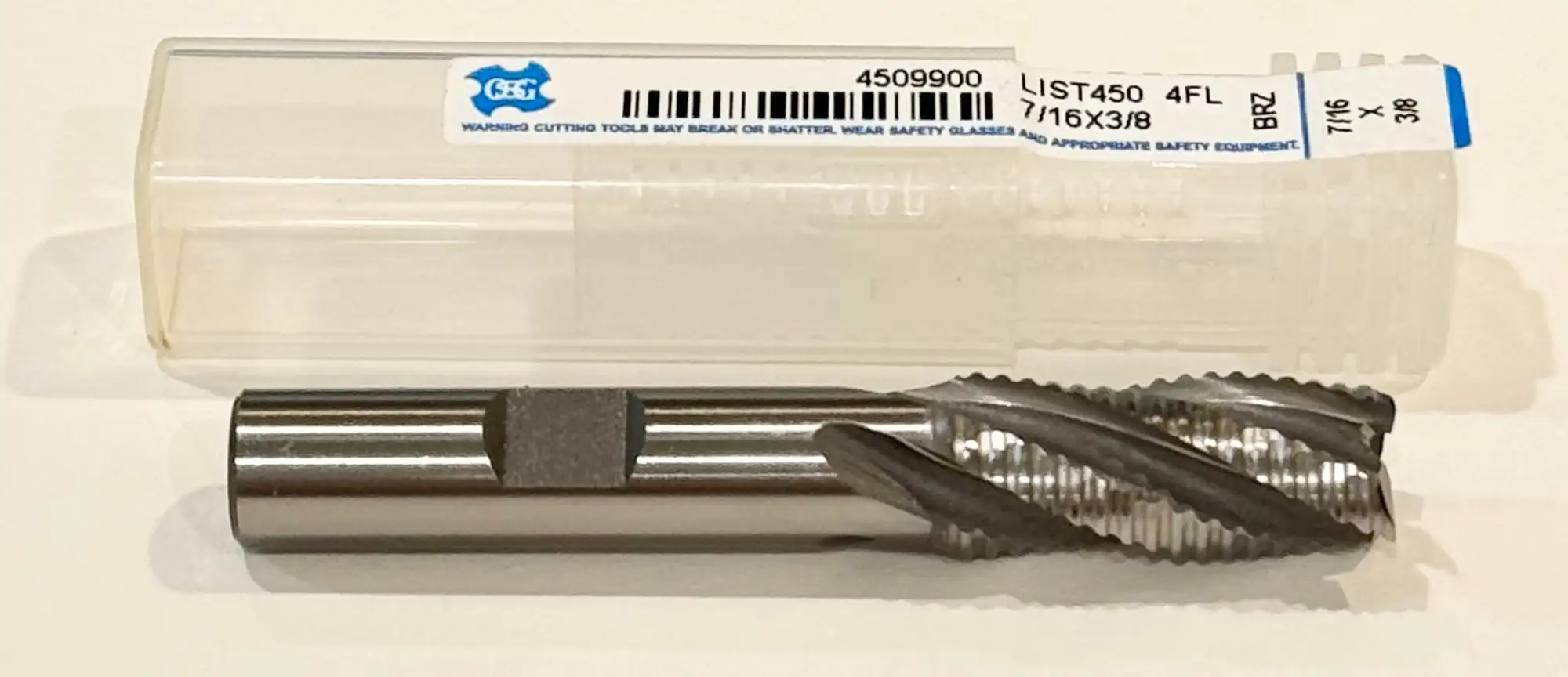 OSG 7/16" Cobalt Roughing End Mill 4 Flute Fine Pitch 3/8" Shank