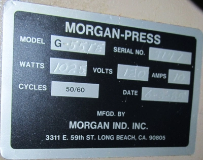 8 1/4″ x 8 1/4″ Morgan Press, Item # 1609