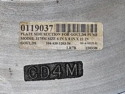 Plate Side Suction for Goulds Pump 3175M,  6x12-22