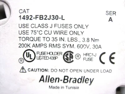 USED ALLEN BRADLEY 1492-FB2J30-L FUSE HOLDER 1492FB2J30L