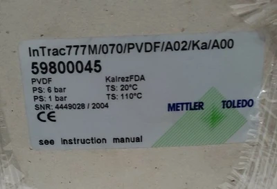 NEW Mettler Toledo InTrac777M/070/PVDF/A02/Ka/A00
