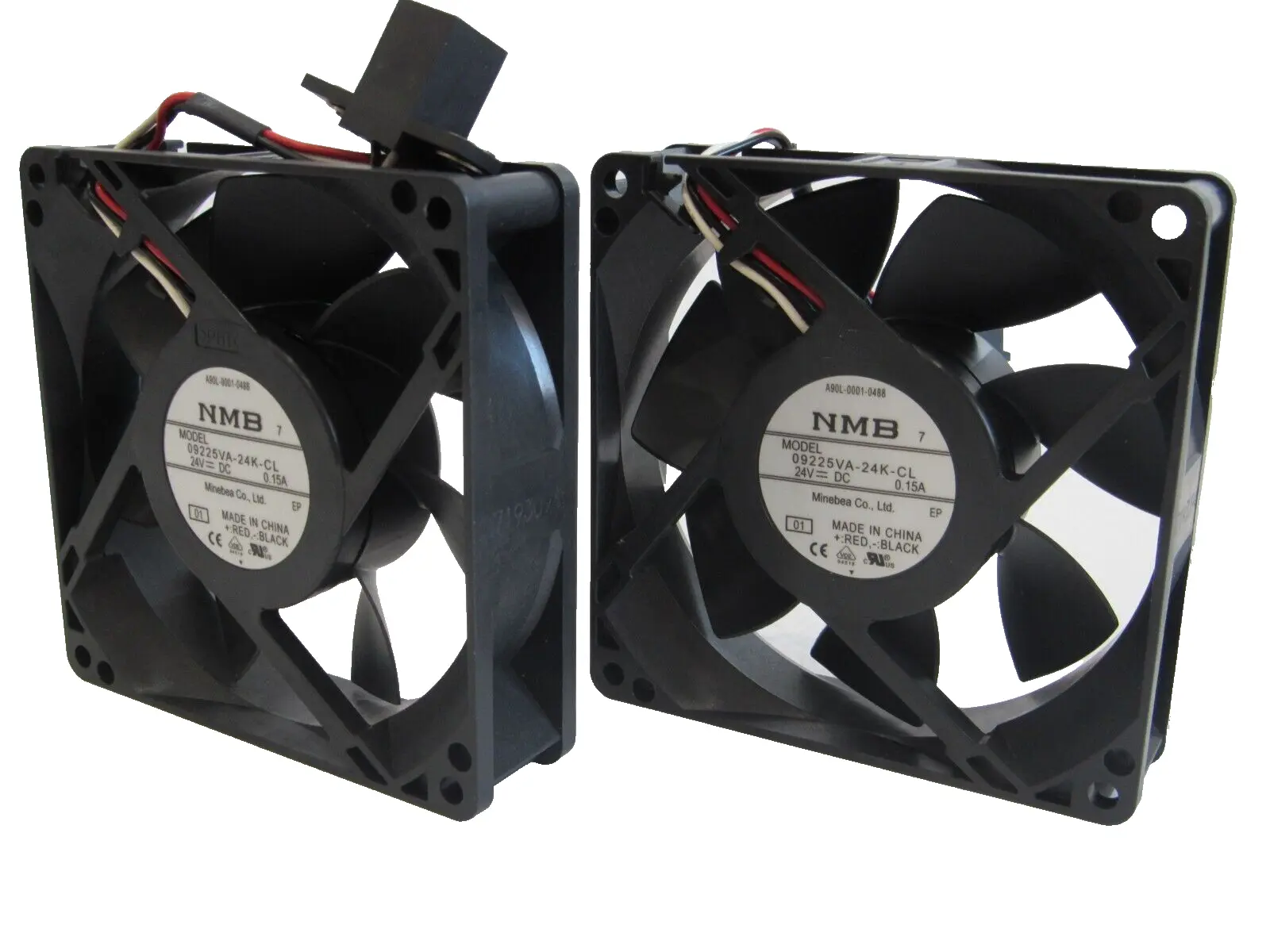 NEW LOT OF 2 NMB A90L-0001-0488 FAN 09225VA-24K-CL A90L00010488