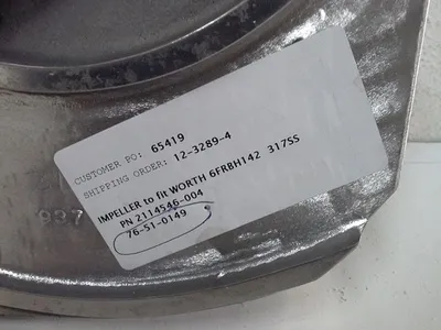 Impeller to fit  Worthington pump model 6FRBH-142, 317ss
