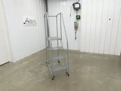 Cotterman Rolling Ladder Narrow Aisle 4 Step 24" Platform 40" Top Step