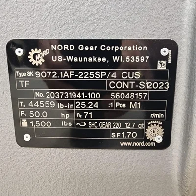 Mixer Motor Gear box Nord 50 hp year 2023 # 7681