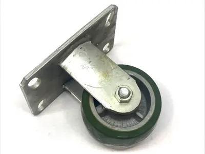 USED ALBION 4" X 2" FLAT CASTER WHEEL GREEN