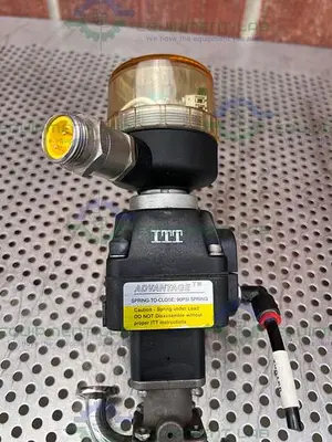 USED 2 ITT ADVANTAGE 3 WAY STAINLESS STEEL DIAPHRAGM VALVES W/ VALVE POSITIONER