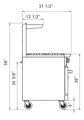 New | in-Stock Dukers New Dukers DCR36-2B24GM 36" Gas Range with Two (2) Open Burners & 24" Flat Top Griddle Commercial Ranges Illinois US | Falcon Restaurant Supply #1376281
