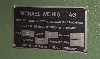 Used WEINIG PROFIMAT N22 PROFIMAT N22 Woodworking Moulders Ontario CA | Aldan Woodworking Machinery #1252691