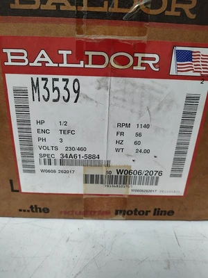 New | in-Stock Baldor M3539 A.C. Motors Kentucky US | Edwards Industrial Repair #1326883