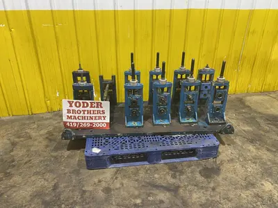 4 STAND X 1.5" X 11" YODER ROLLFORMER STANDS ON 6 STAND RAFTED BASE: STOCK #16781