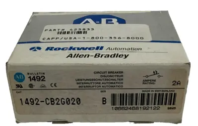 ALLEN BRADLEY 1492-CB2G250 CIRCUIT BREAKER SER.B 1492CB2G250 NEW, SURPLUS
