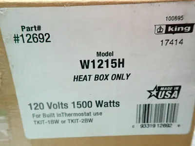 New | in-Stock KING ELECTRIC W1215H Fans | HGR 24 #753171