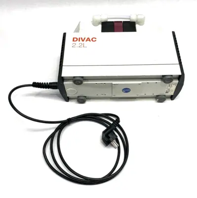 USED LEYBOLD DIVAC 2.2L DUAL-STAGE DRY COMPRESSING DIAPHRAGM VACUUM PUMP