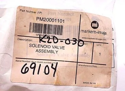 NEW MARKEM IMAJE PM20001101 SOLENOID VALVE ASSEMBLY