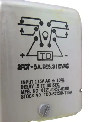 NEW GUARDIAN ELECTRIC 0121-0857-6100 TIME DELAY RELAY 012108576100 TDOA62C30-115