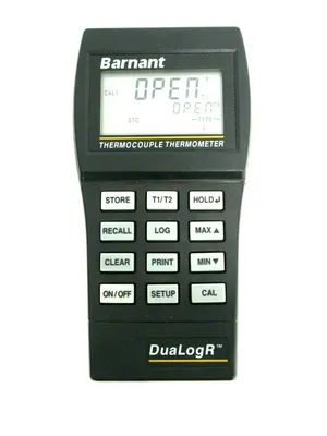 USED OMEGA HH11 THERMOCOUPLE THERMOMETER W/ BARNANT 600-1050 HP PRINTER