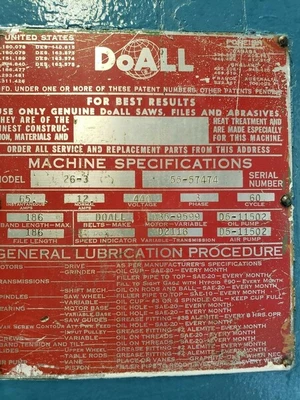 USED DOALL 26-3